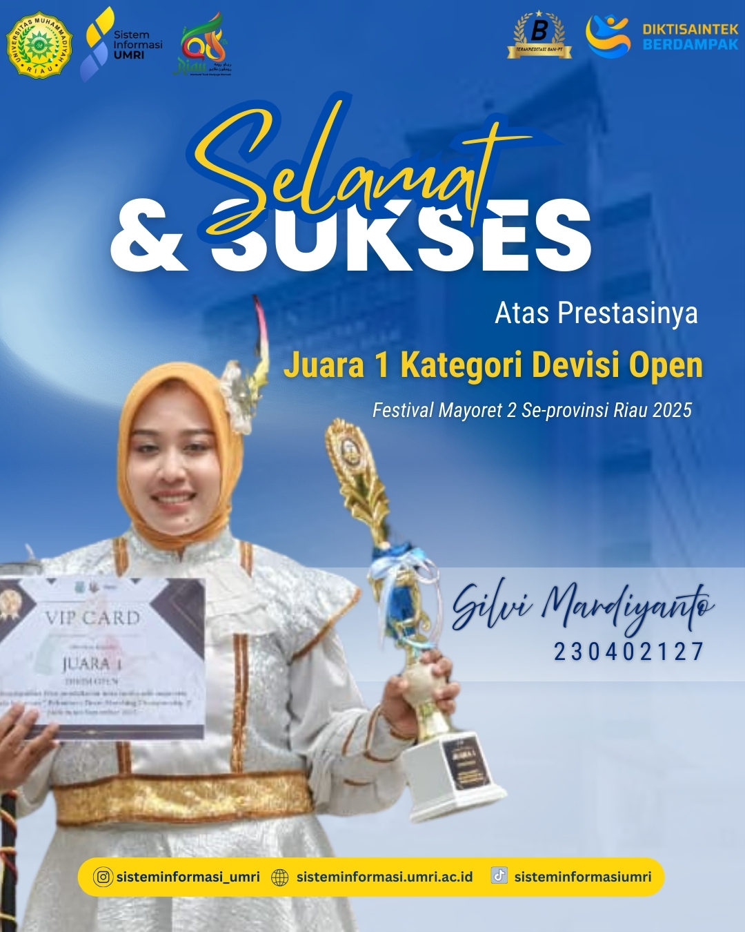 Juara 1 Peorangan - Festifal Mayoret 2 SMP Islam YLPI CUP Pekanbaru